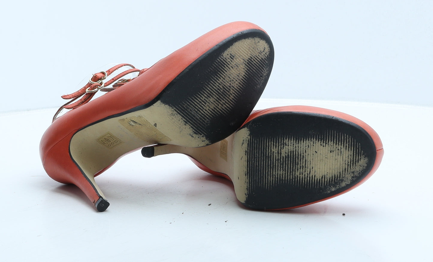 Topshop Womens Orange Leather Strappy Heel UK 6 39