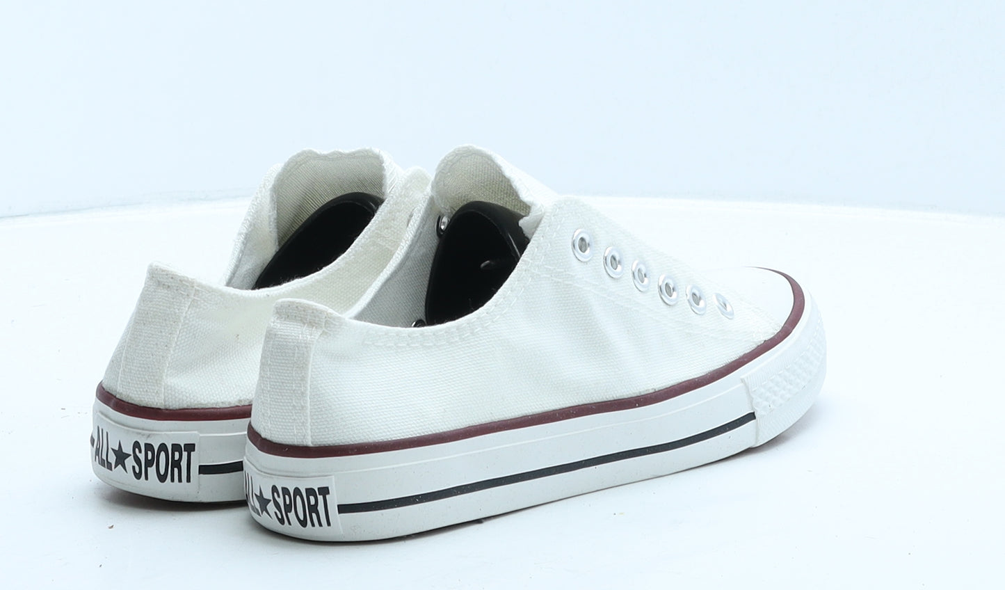 Fashion Womens White Fabric Trainer UK 4 37