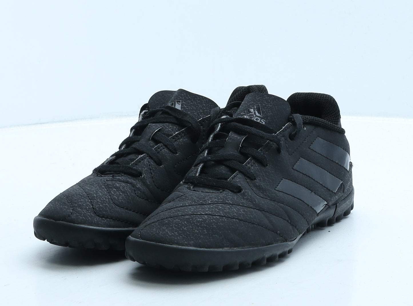 adidas Boys Black Striped Leather Trainer UK 4 36.5 - Astro turf boots
