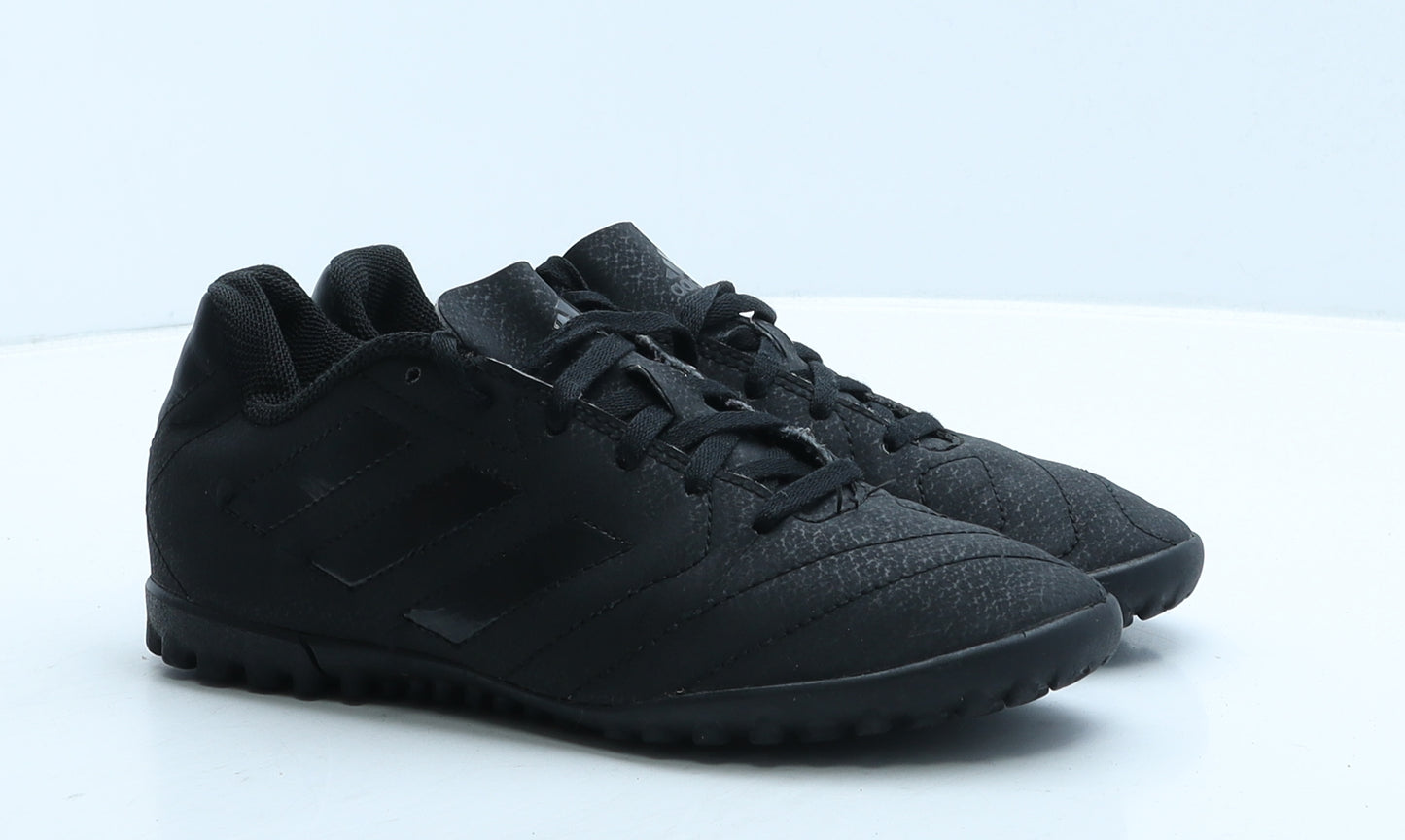 adidas Boys Black Striped Leather Trainer UK 4 36.5 - Astro turf boots