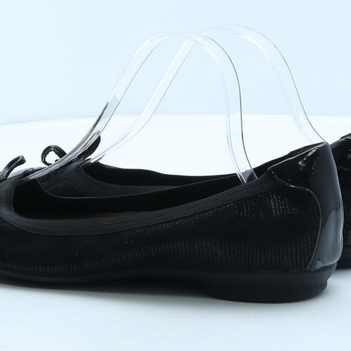 Clarks Womens Black Geometric Synthetic Ballet Flat UK 7 41