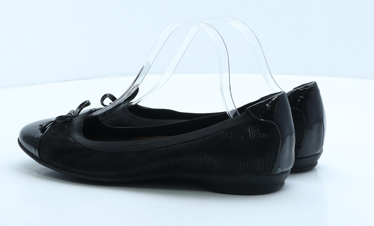Clarks Womens Black Geometric Synthetic Ballet Flat UK 7 41