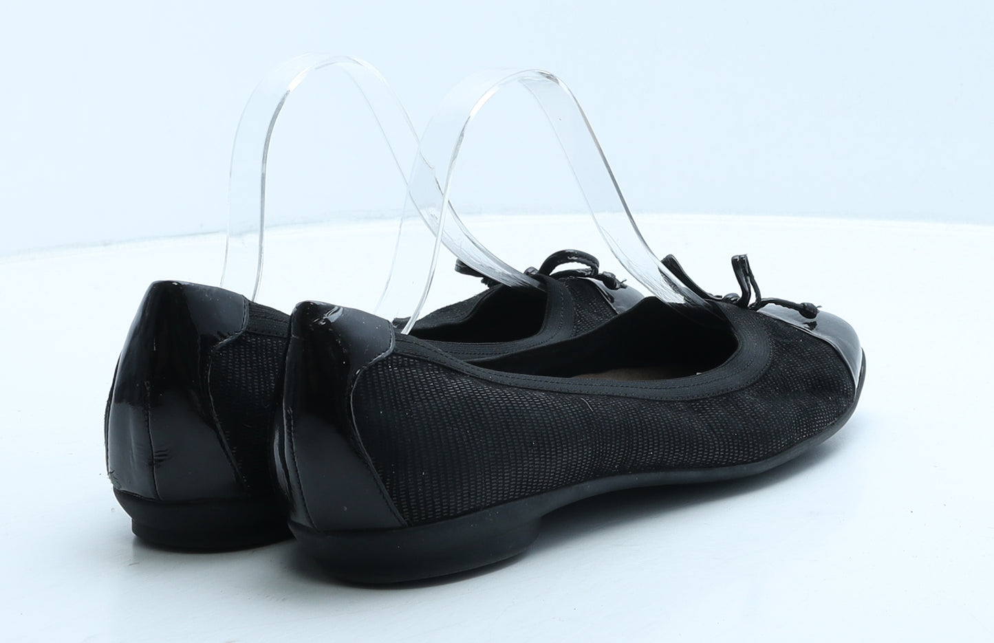 Clarks Womens Black Geometric Synthetic Ballet Flat UK 7 41