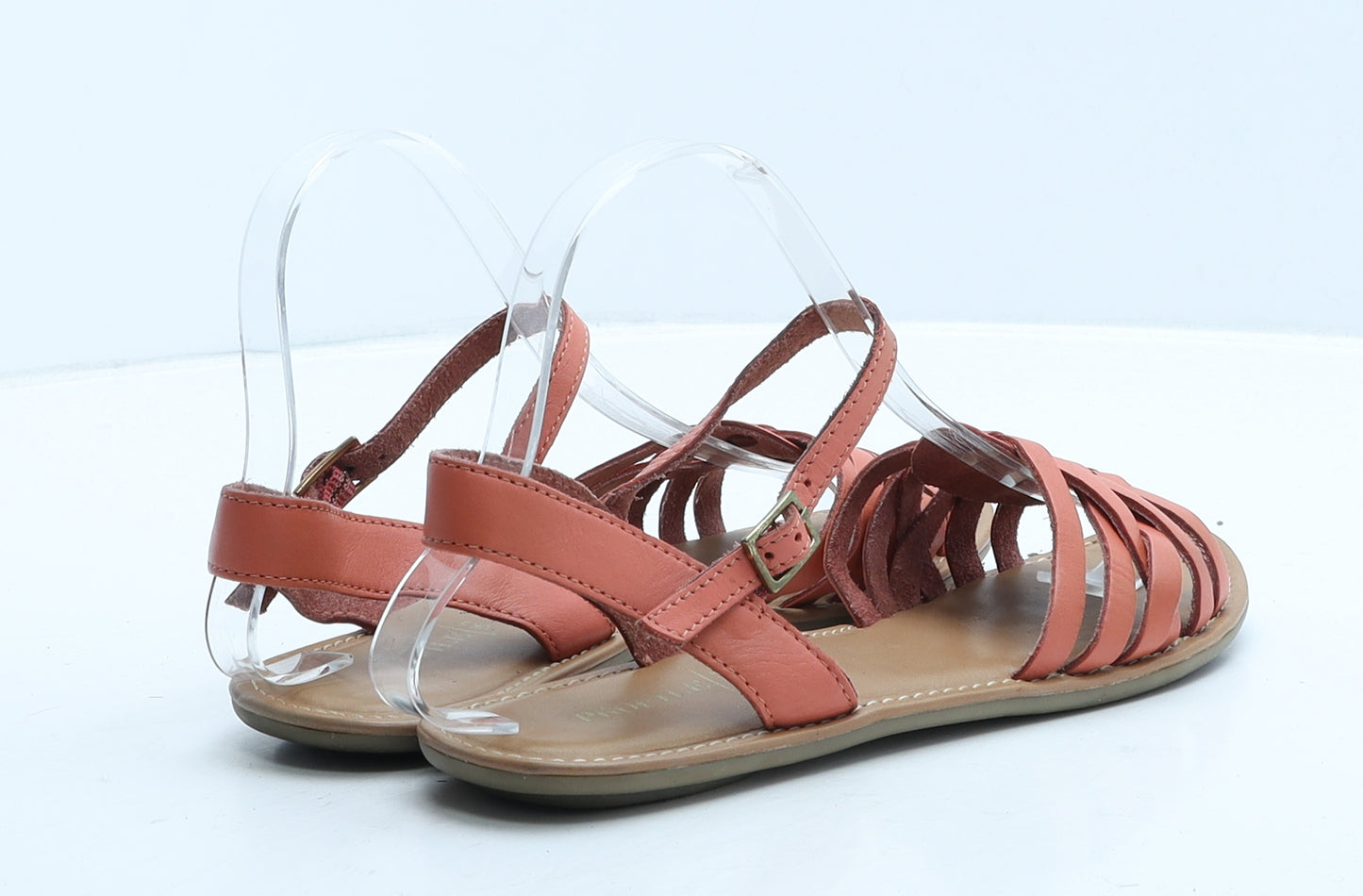 Profile Womens Orange Leather Strappy Sandal UK 5