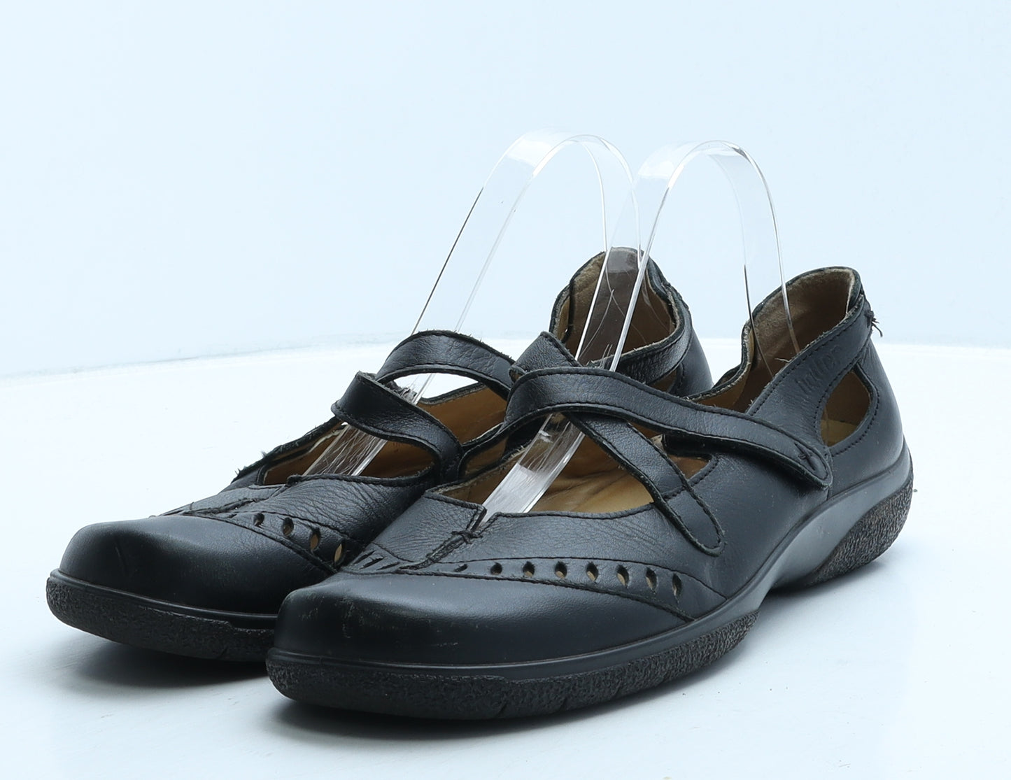 Hotter Womens Black Leather Strappy Casual UK 6