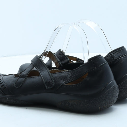 Hotter Womens Black Leather Strappy Casual UK 6