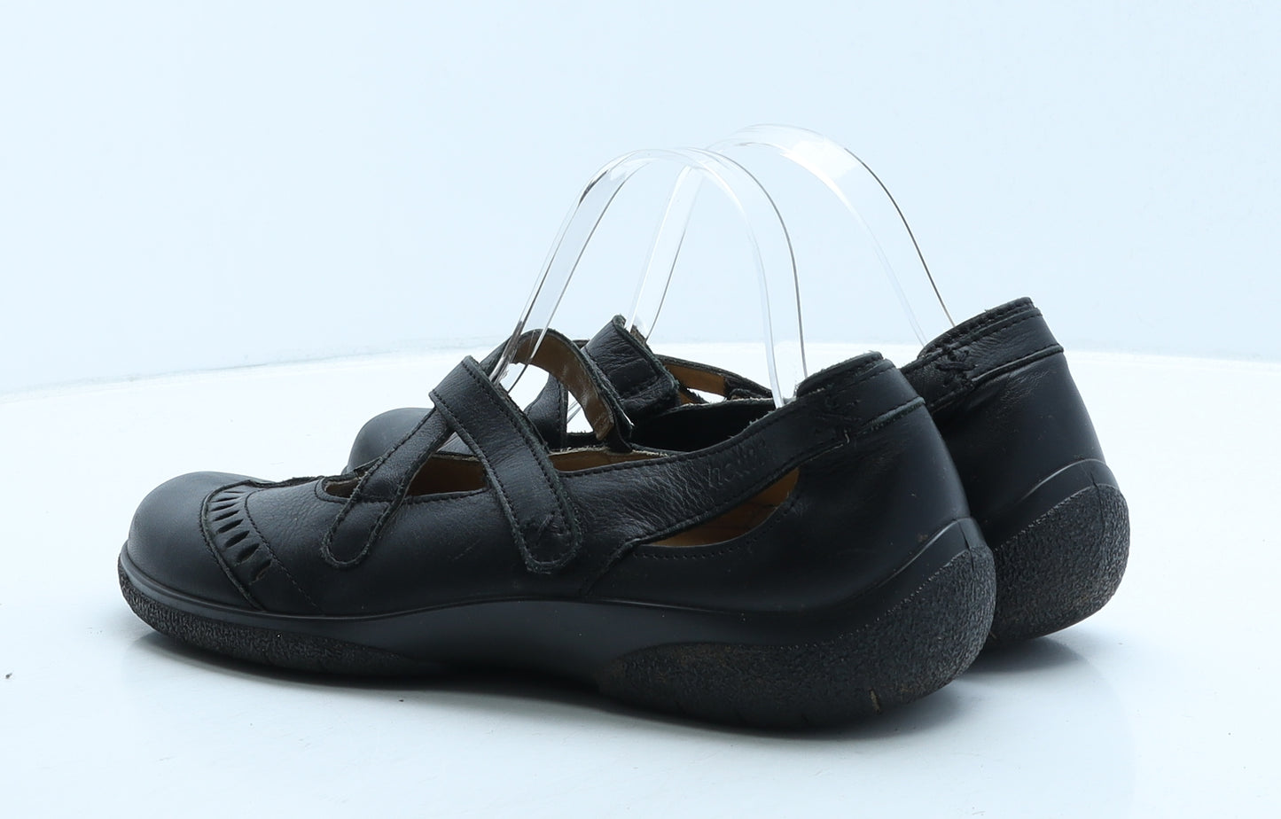 Hotter Womens Black Leather Strappy Casual UK 6