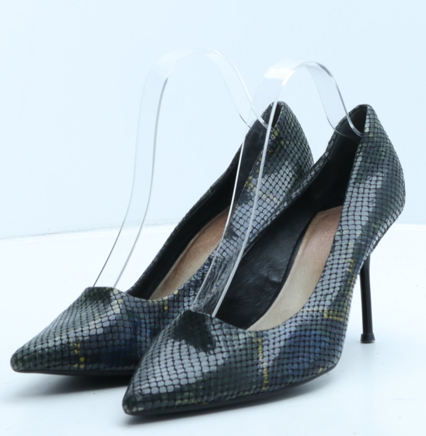 Faith Womens Green Animal Print Synthetic Court Heel UK 6 39 - Snake Pattern