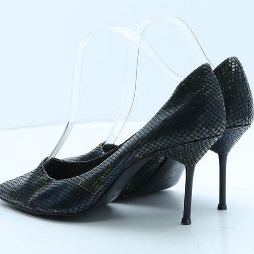 Faith Womens Green Animal Print Synthetic Court Heel UK 6 39 - Snake Pattern