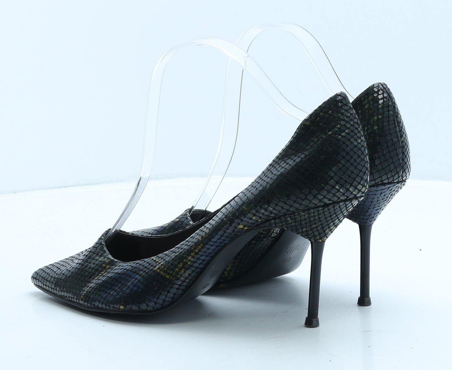 Faith Womens Green Animal Print Synthetic Court Heel UK 6 39 - Snake Pattern
