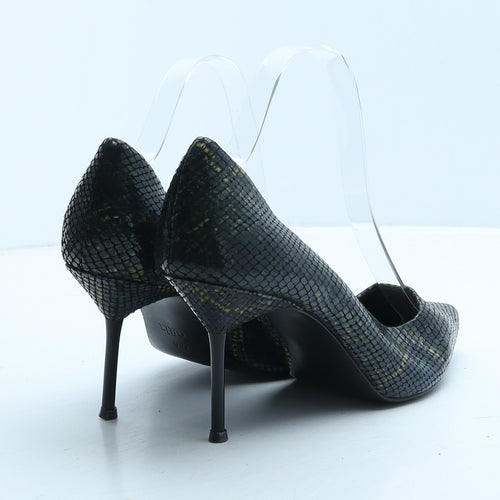 Faith Womens Green Animal Print Synthetic Court Heel UK 6 39 - Snake Pattern