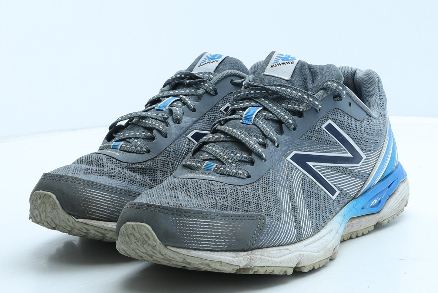 New Balance Mens Grey Geometric Fabric Trainer UK 8 42