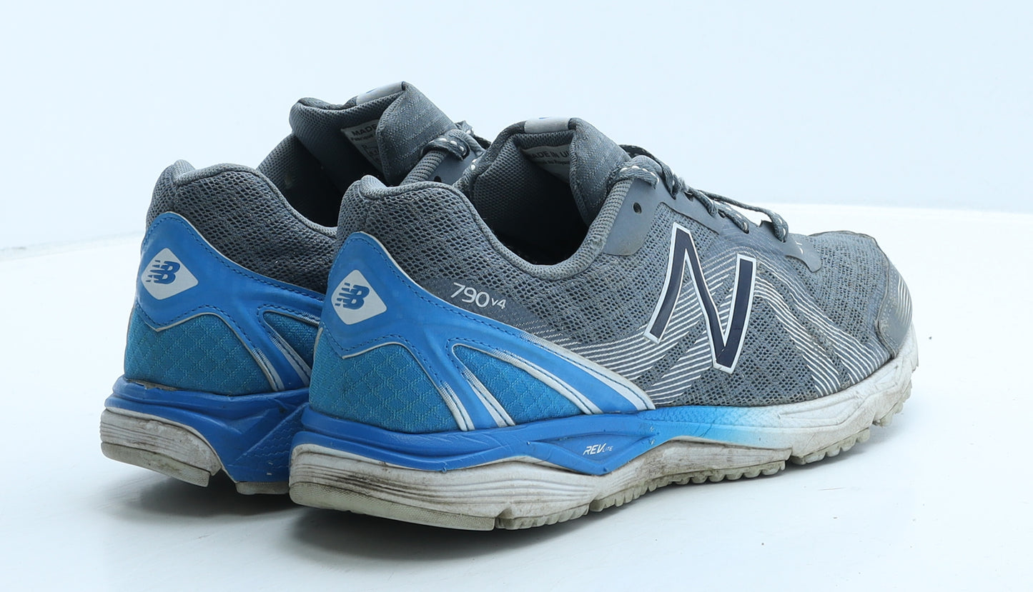 New Balance Mens Grey Geometric Fabric Trainer UK 8 42