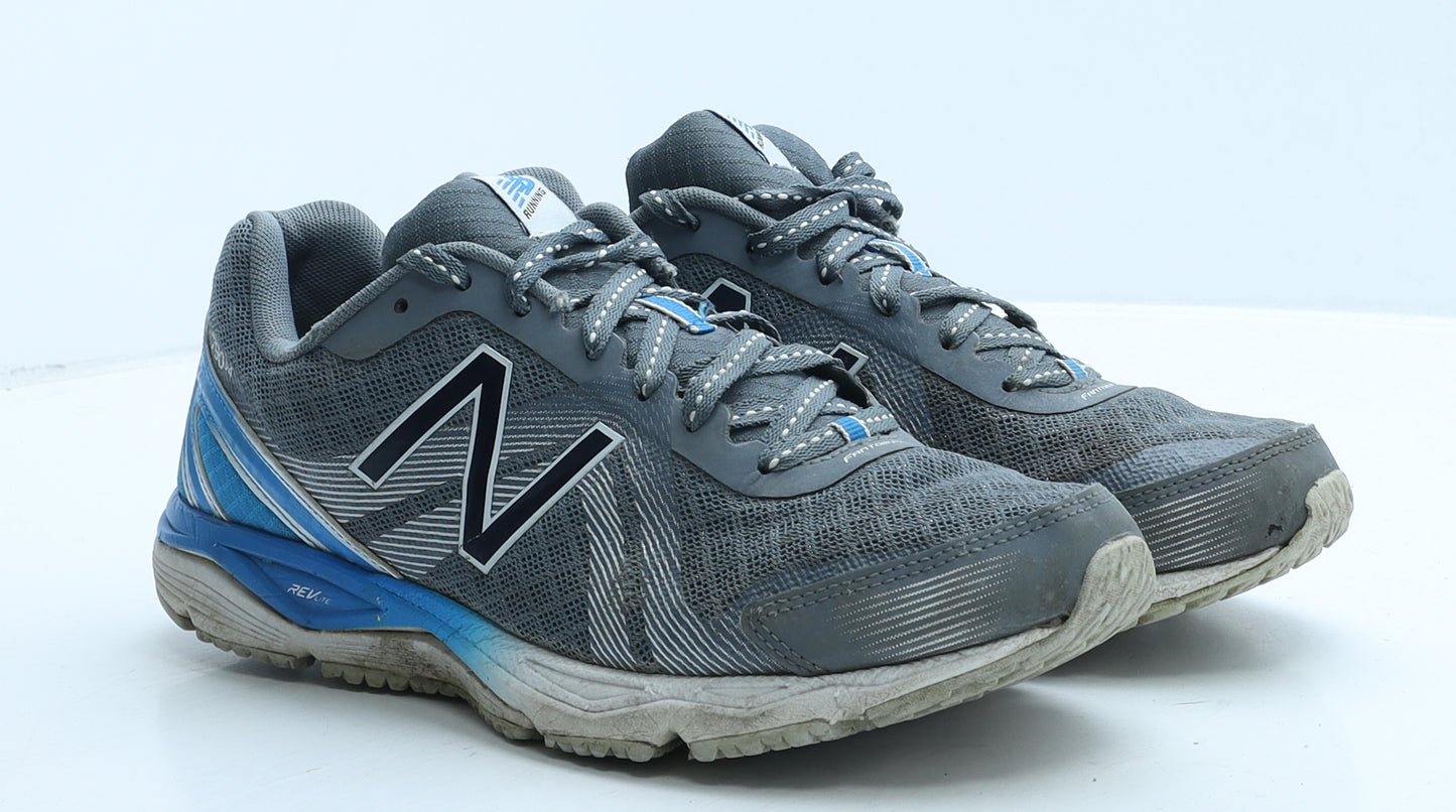 New Balance Mens Grey Geometric Fabric Trainer UK 8 42