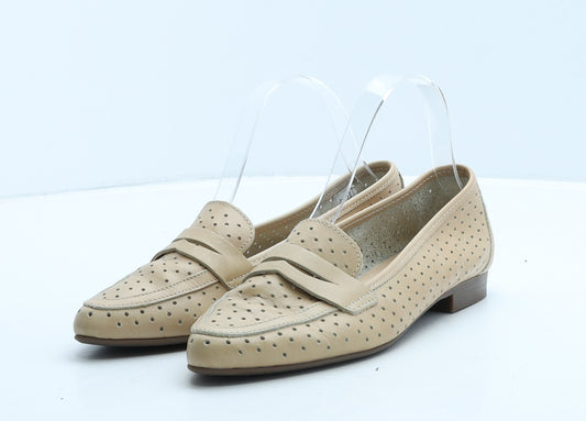 Monsoon Womens Beige Geometric Leather Ballet Flat UK 4 37