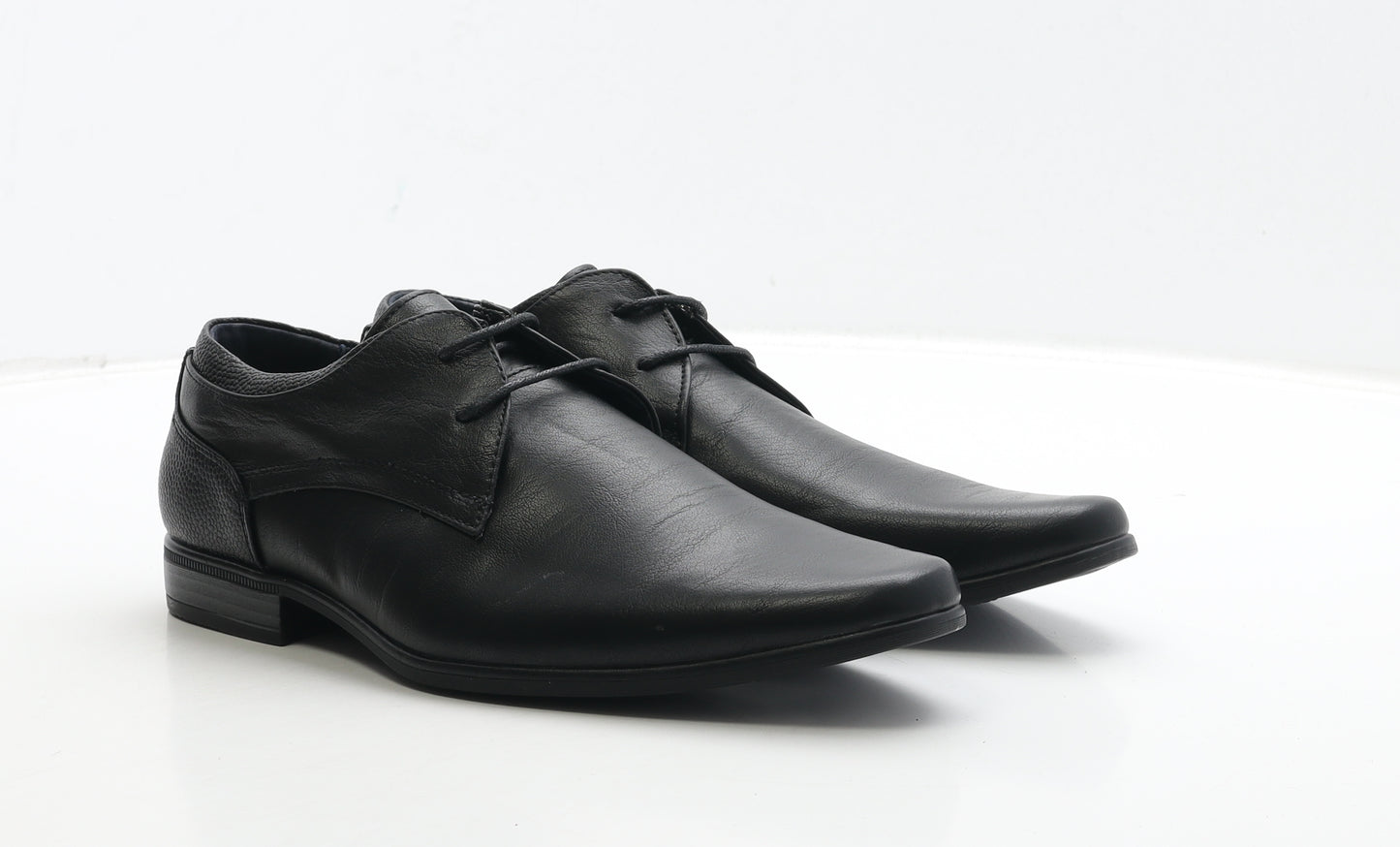 River Island Mens Black Leather Oxford Dress UK 8 42