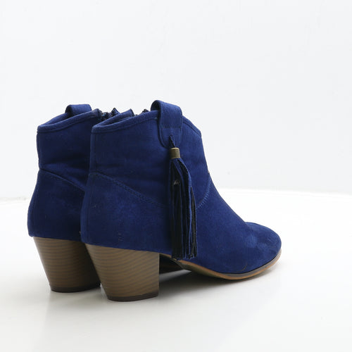 Cink-Me Womens Blue Suede Bootie Boot UK 6 39