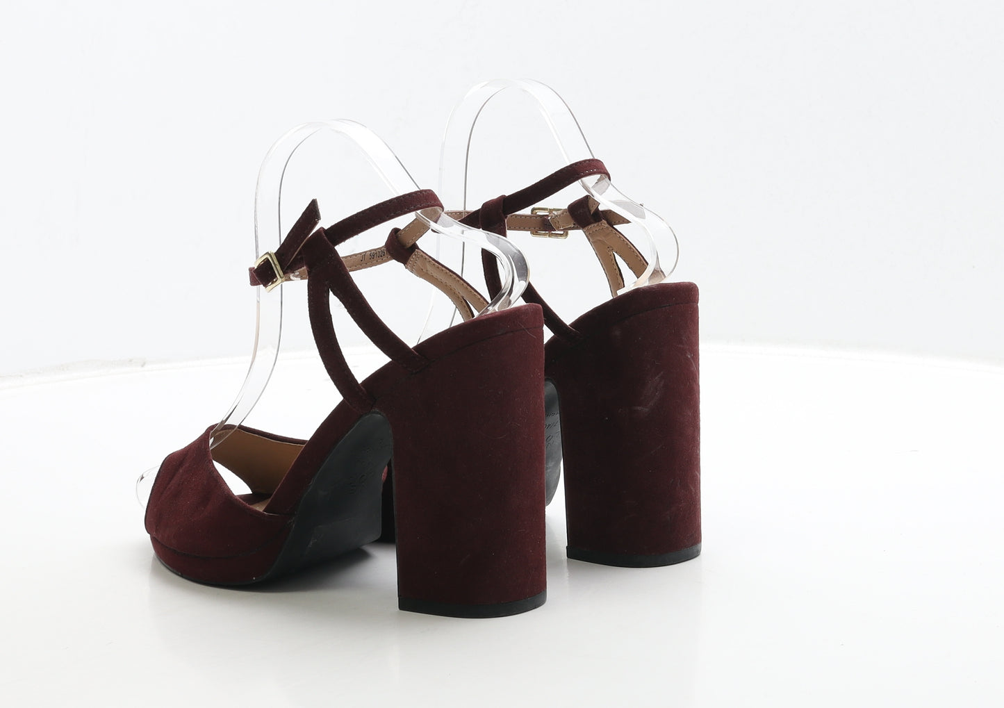 New Look Womens Red Suede Strappy Heel UK 7 40