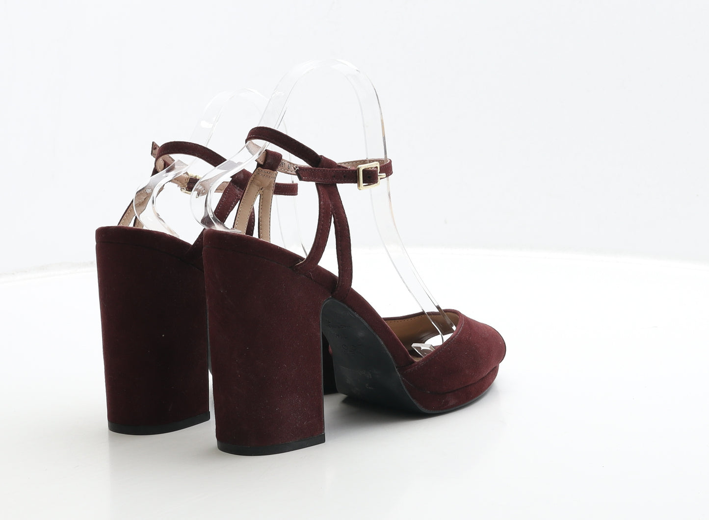 New Look Womens Red Suede Strappy Heel UK 7 40