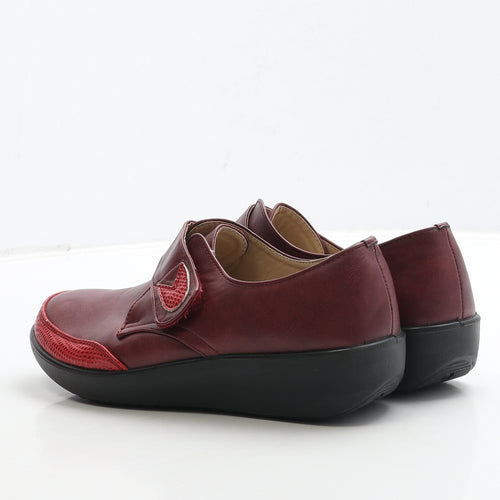 La Bottine Souriante Womens Red Geometric Leather Slip On Casual UK 7 41