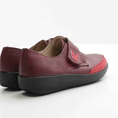 La Bottine Souriante Womens Red Geometric Leather Slip On Casual UK 7 41