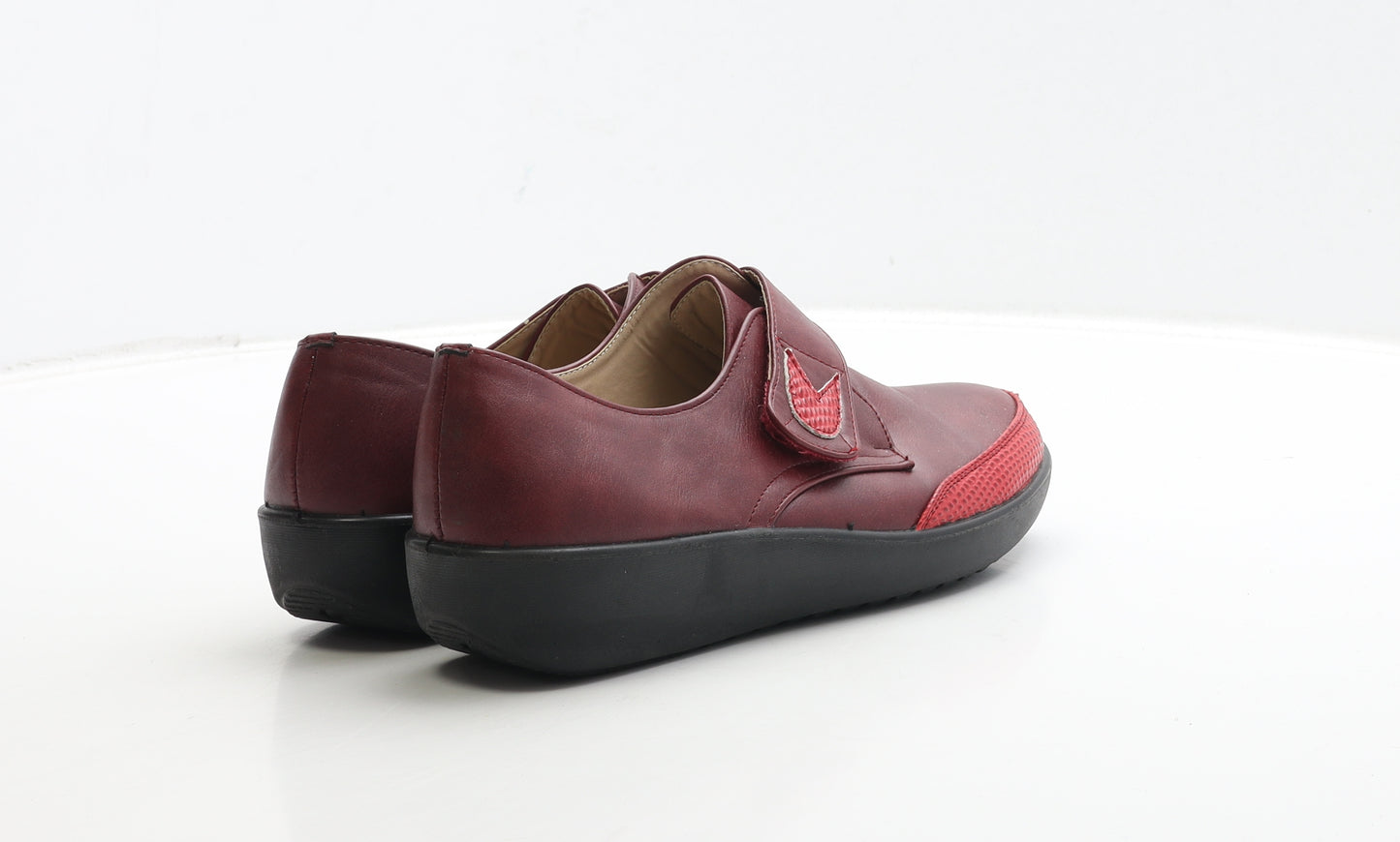 La Bottine Souriante Womens Red Geometric Leather Slip On Casual UK 7 41