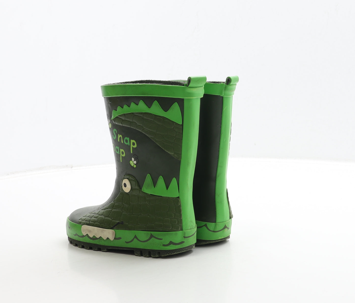 George Boys Green Rubber Wellies Boot UK 8 26 - Crocodile Detail