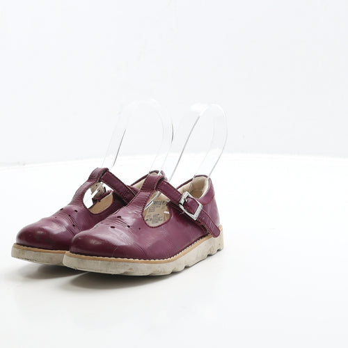 Clarks Girls Purple Leather Mary Jane Casual UK 8.5 26