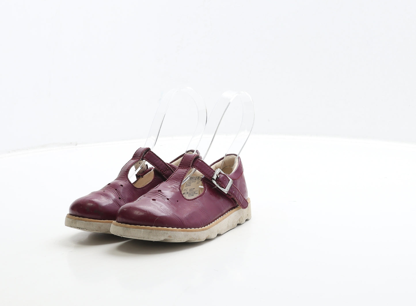 Clarks Girls Purple Leather Mary Jane Casual UK 8.5 26