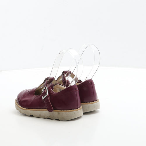 Clarks Girls Purple Leather Mary Jane Casual UK 8.5 26