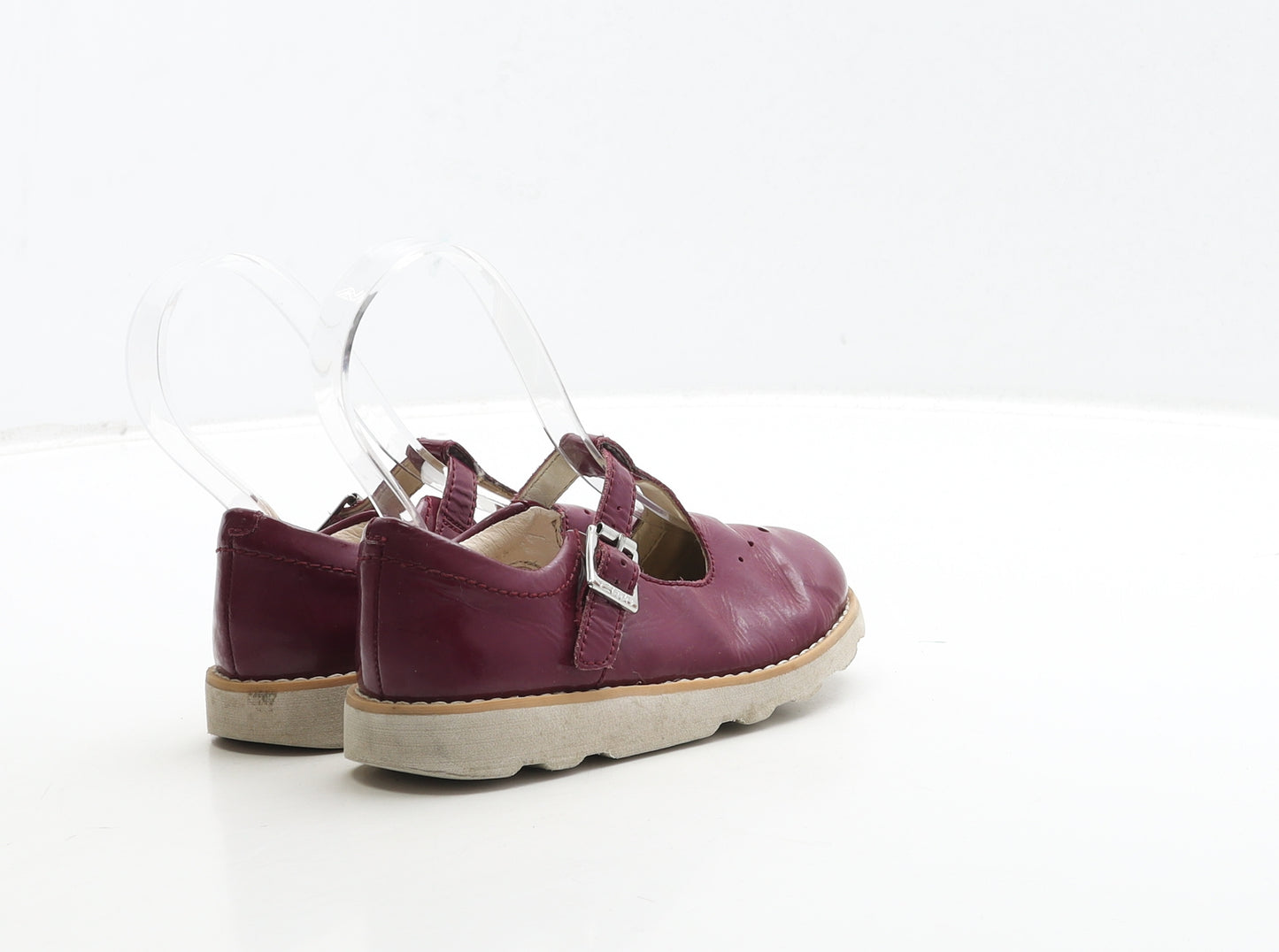Clarks Girls Purple Leather Mary Jane Casual UK 8.5 26