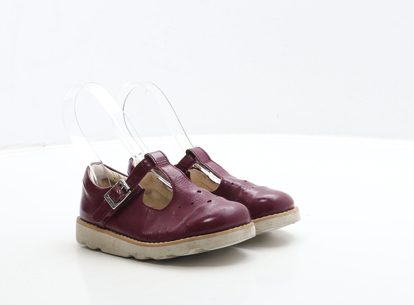 Clarks Girls Purple Leather Mary Jane Casual UK 8.5 26