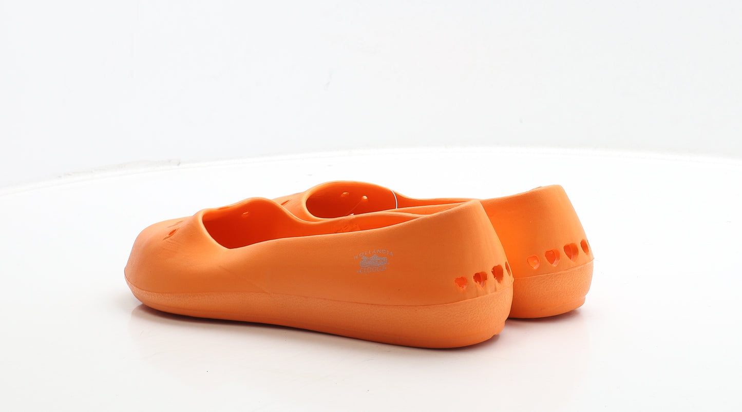 Hollandia Cloggz Womens Orange Rubber Flat UK 8 US 10