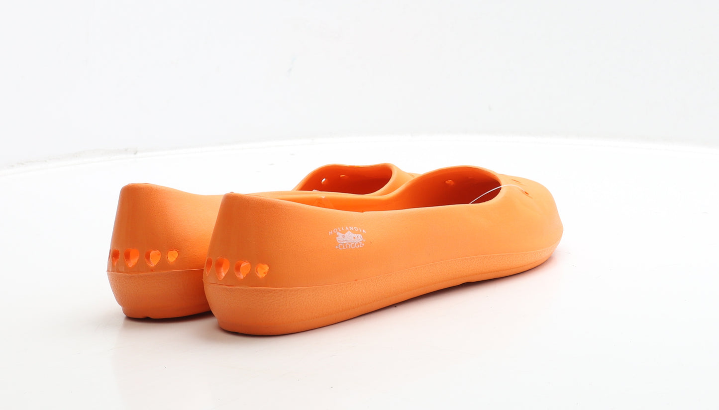 Hollandia Cloggz Womens Orange Rubber Flat UK 8 US 10
