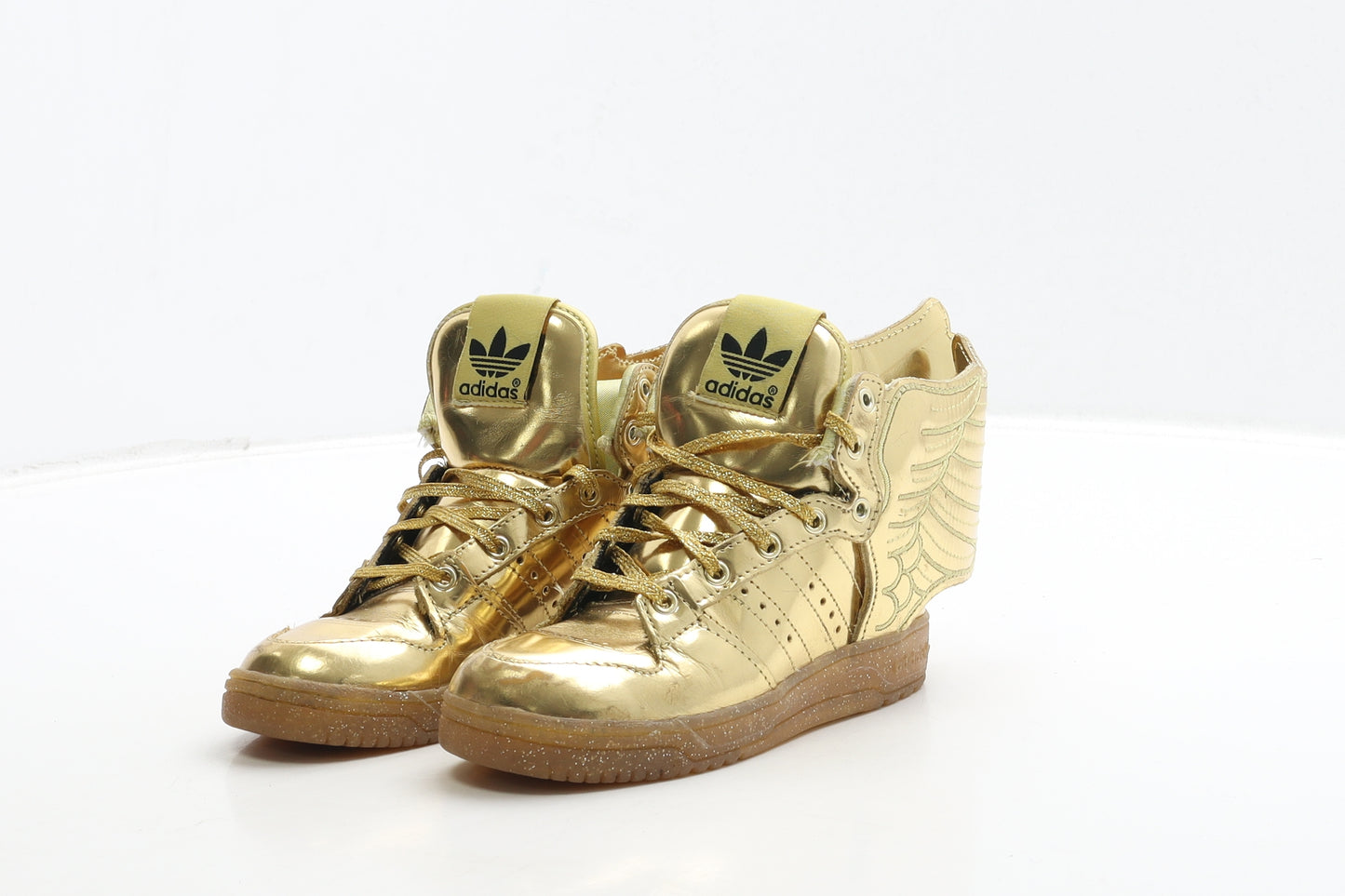 adidas Girls Gold Polyester Trainer UK 8.5 26 - Wings