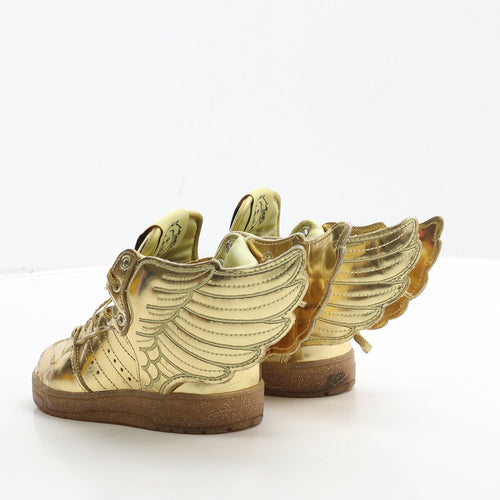 adidas Girls Gold Polyester Trainer UK 8.5 26 - Wings