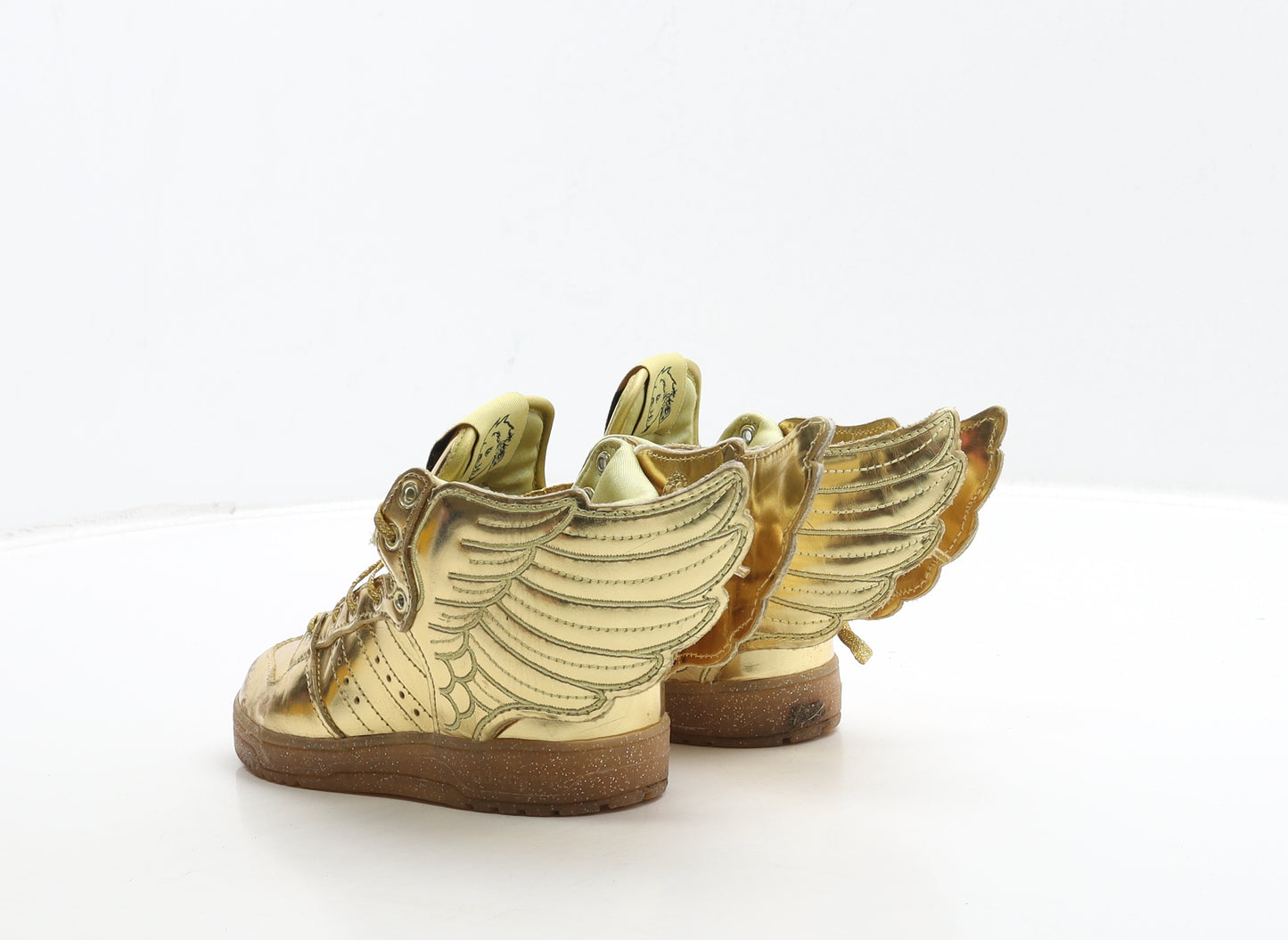 adidas Girls Gold Polyester Trainer UK 8.5 26 - Wings