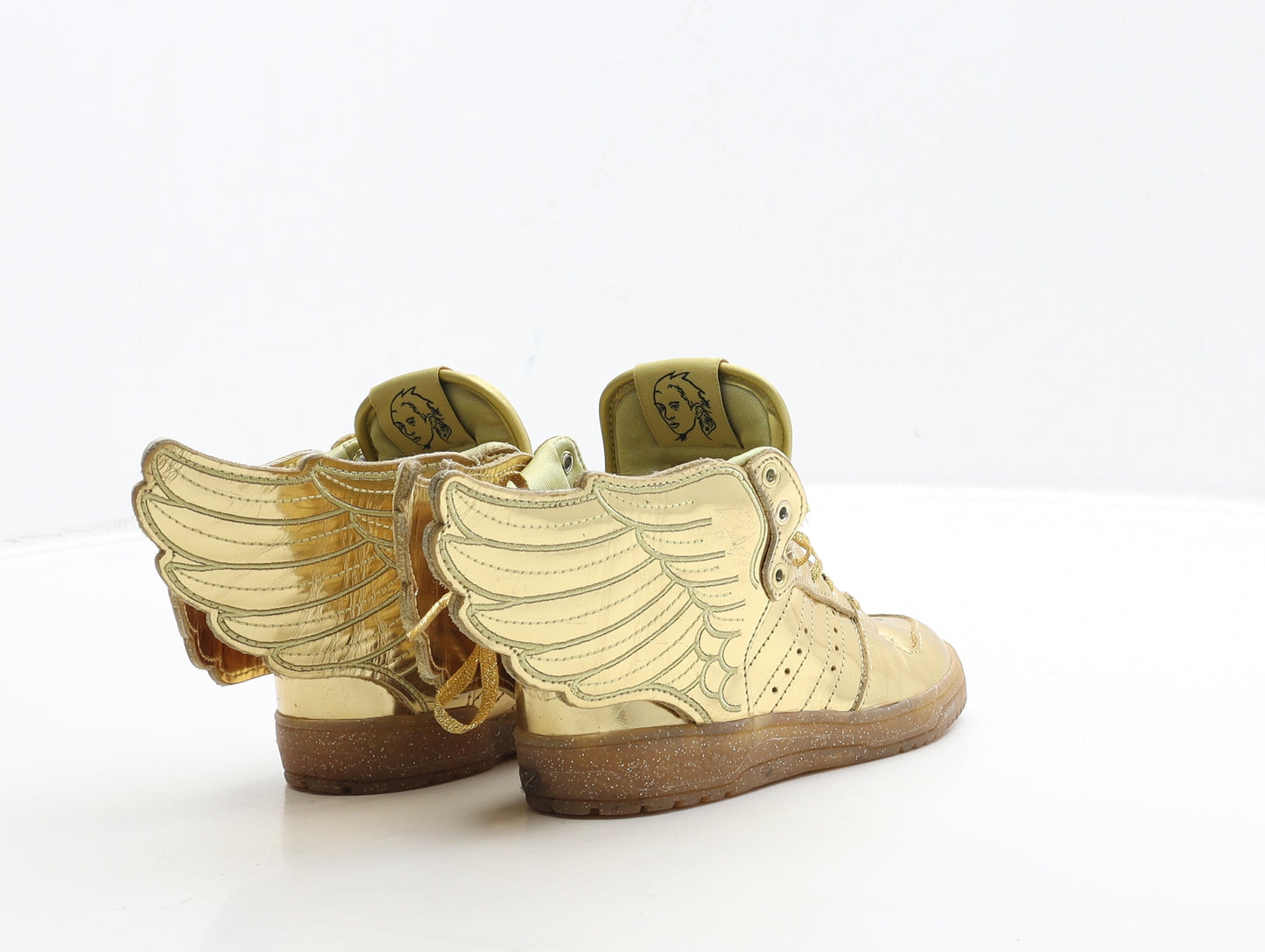 adidas Girls Gold Polyester Trainer UK 8.5 26 - Wings