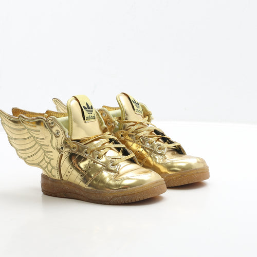 adidas Girls Gold Polyester Trainer UK 8.5 26 - Wings