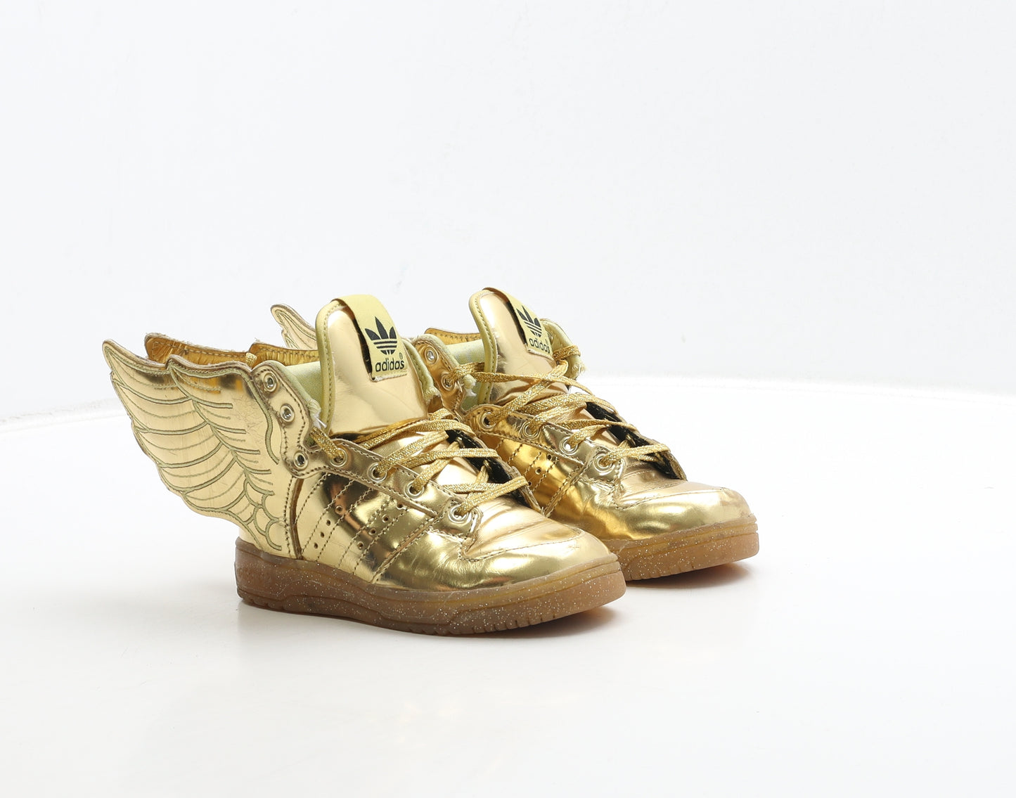 adidas Girls Gold Polyester Trainer UK 8.5 26 - Wings