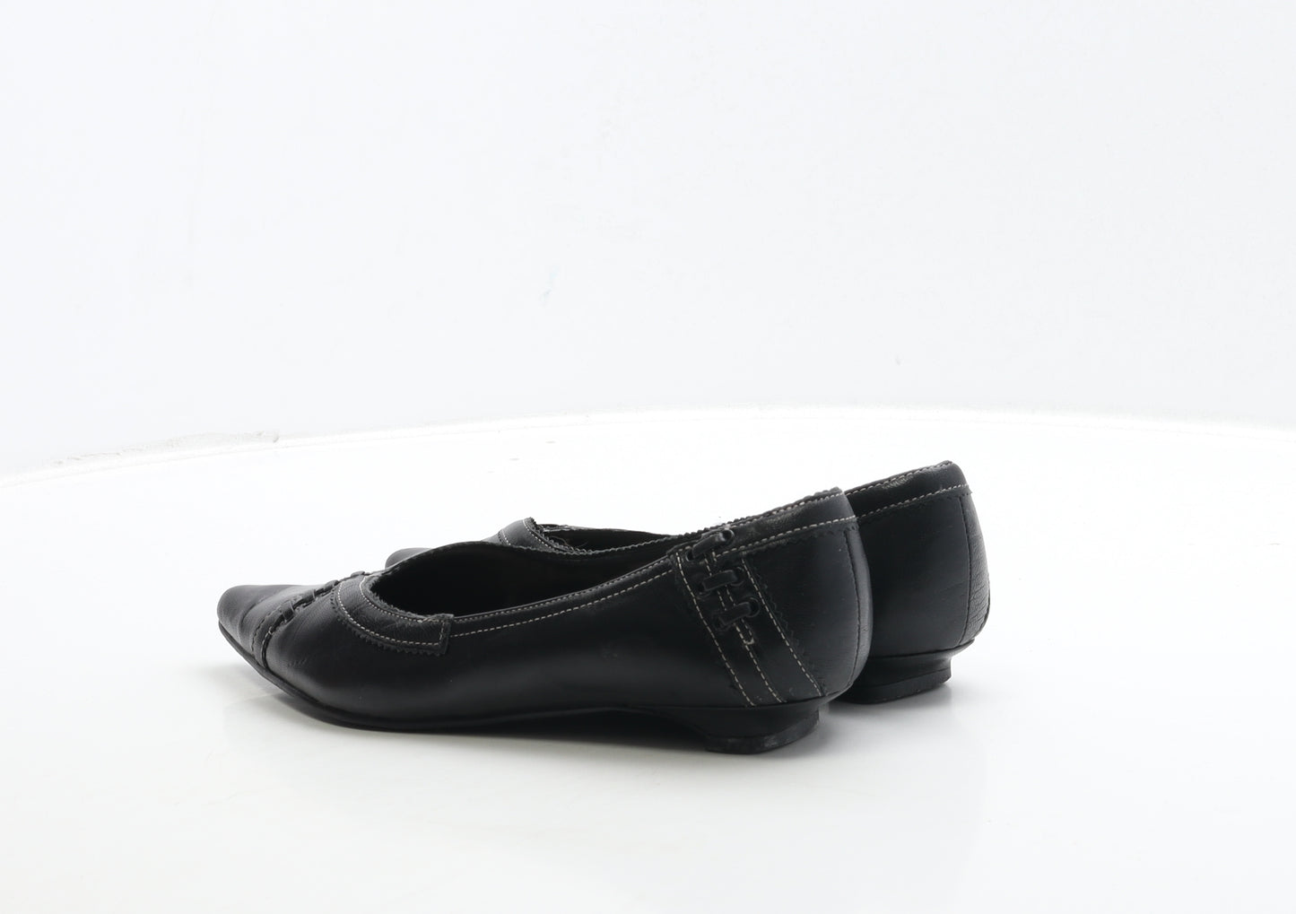 Dune Womens Black Leather Slip On Casual UK 4 37