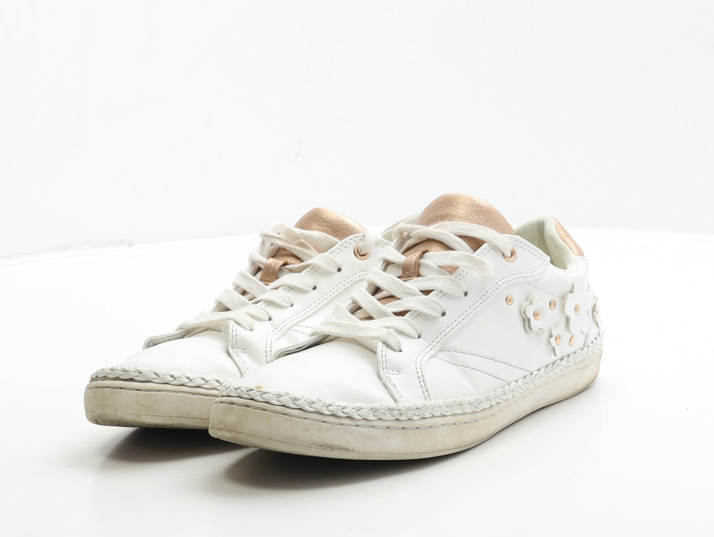 NEXT Womens White Floral Polyester Trainer UK 5 38