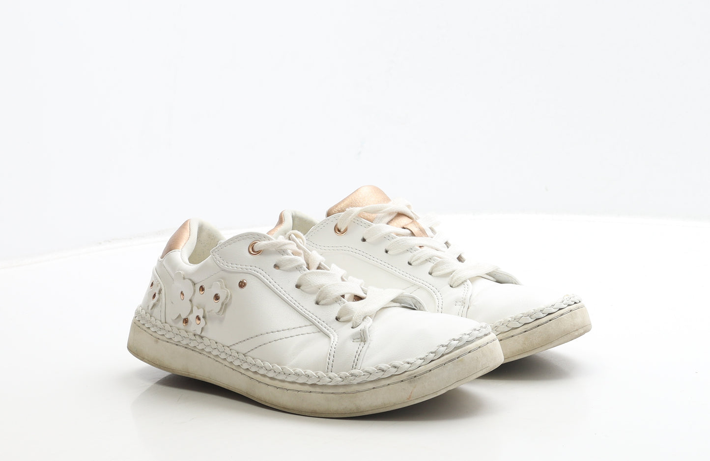 NEXT Womens White Floral Polyester Trainer UK 5 38