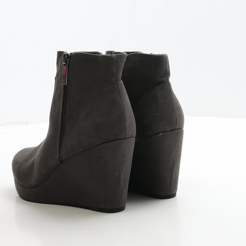 Miss KG Womens Grey Leather Bootie Boot UK 4 37
