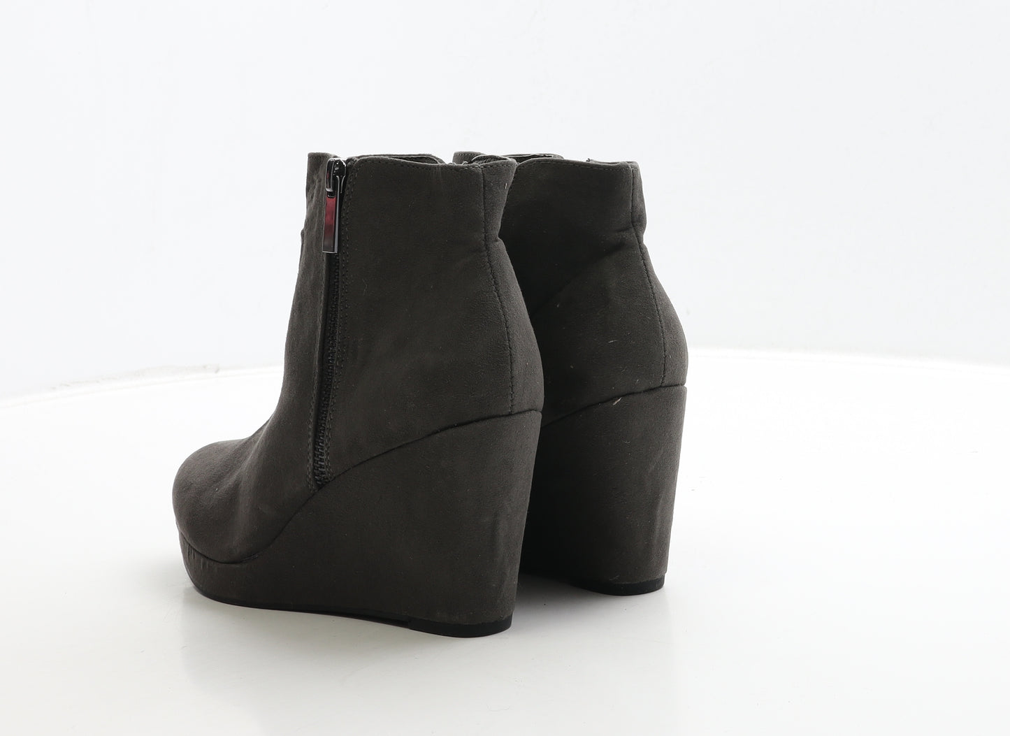 Miss KG Womens Grey Leather Bootie Boot UK 4 37