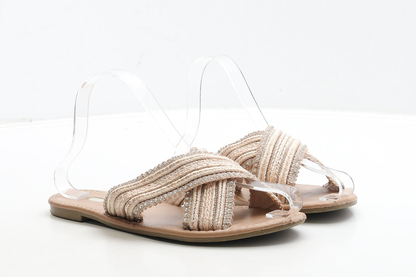 Primark Womens Pink Polyester Slip On Sandal UK 5 38
