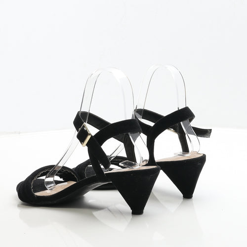 F&F Womens Black Suede Strappy Heel UK 5 38