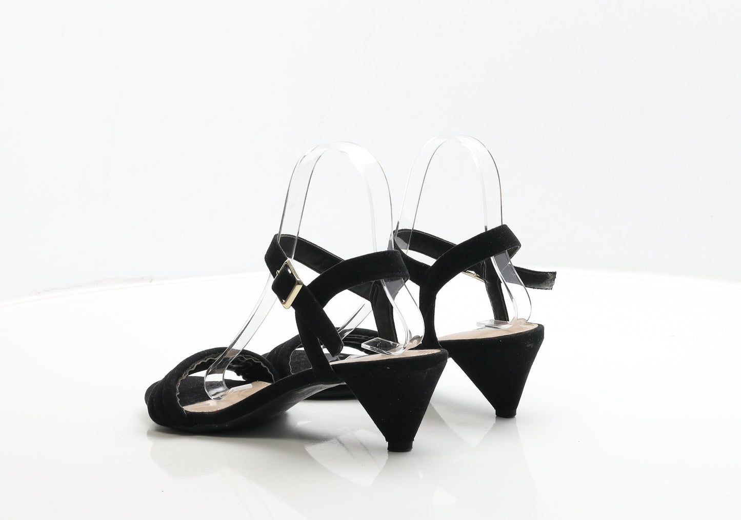 F&F Womens Black Suede Strappy Heel UK 5 38