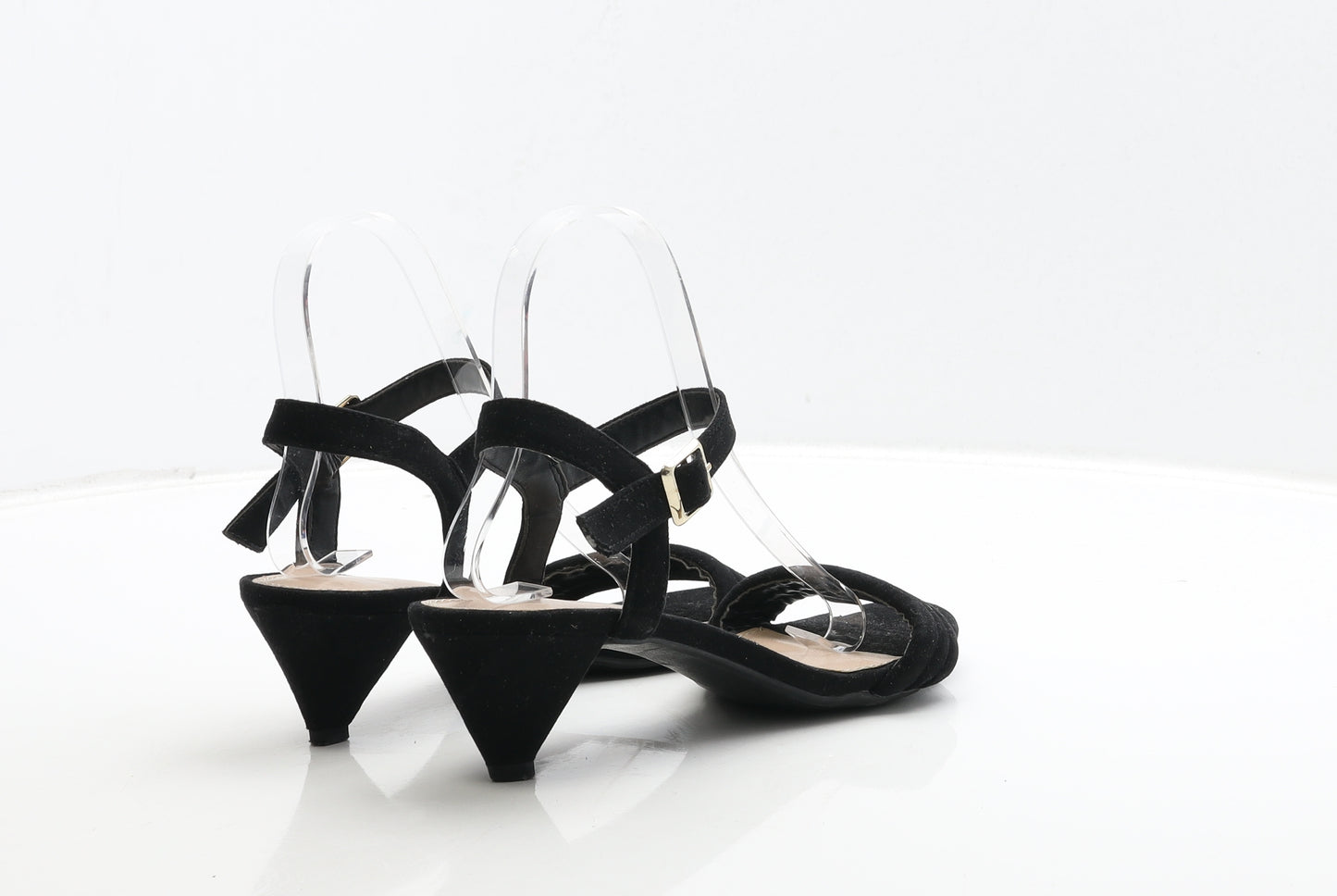 F&F Womens Black Suede Strappy Heel UK 5 38