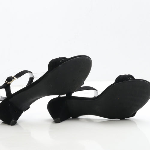 F&F Womens Black Suede Strappy Heel UK 5 38